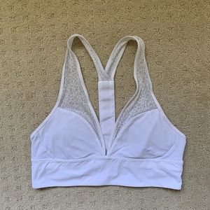 lululemon white sports bra with lace mesh